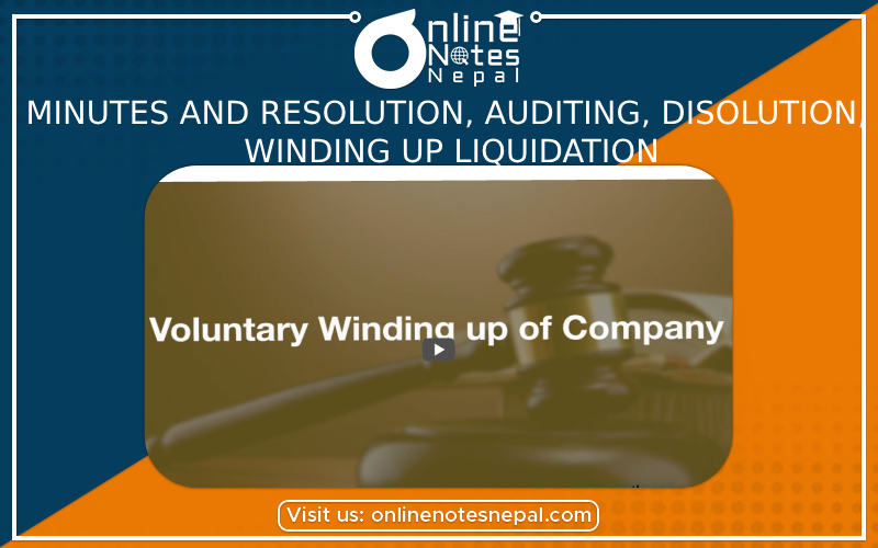 Minutes and Resolution, auditing, disolution, Winding up Liquidation